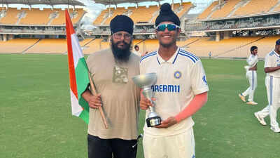 Harvansh Singh with his father