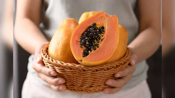 Fresh and juicy tropical papaya fruit.
