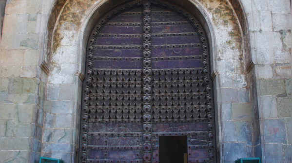 The haunted Shaniwar Wada fort at night.