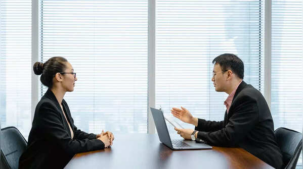 Researching the company before the interview.