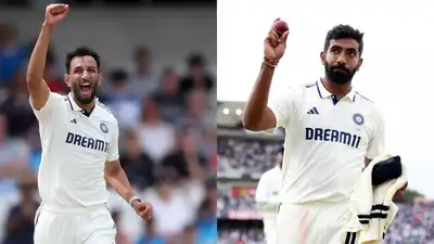 Prasidh Krishna and Jasprit Bumrah in conversation