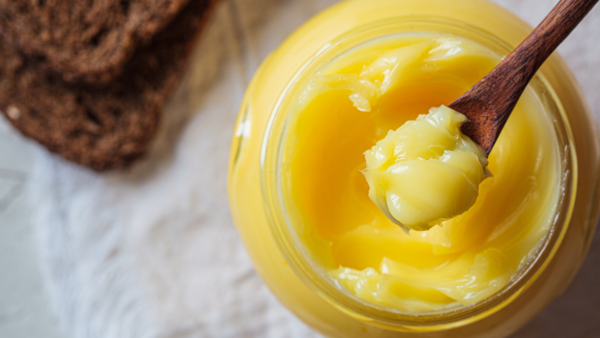 Bowl of ghee, a clarified butter.