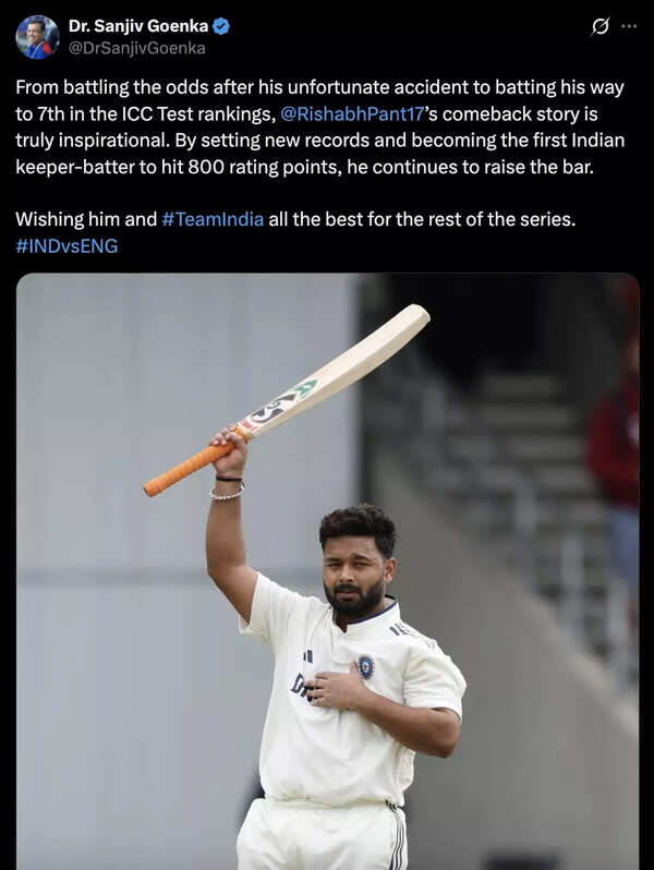 Sanjiv Goenka praises Rishabh Pant