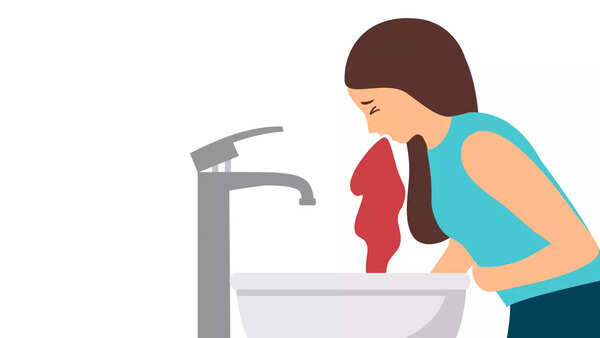 Vomiting blood as a sign of advanced liver disease