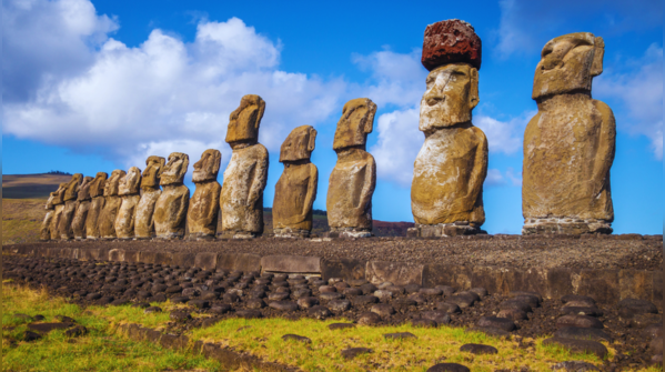 The Moai statues of Easter Island, Chile